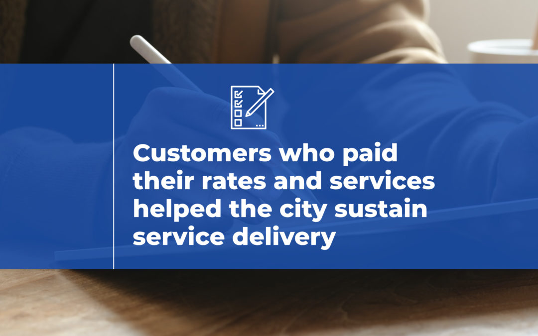 CUSTOMERS WHO PAID THEIR MUNICIPAL RATES